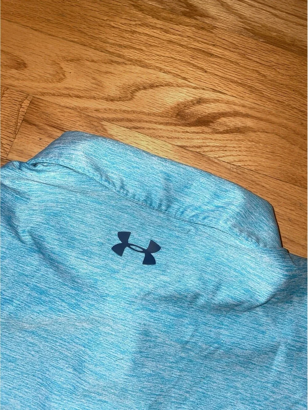 Under Armour Mens Polo Shirt Large Blue Golf Preppy Wicking Performance HeatGear